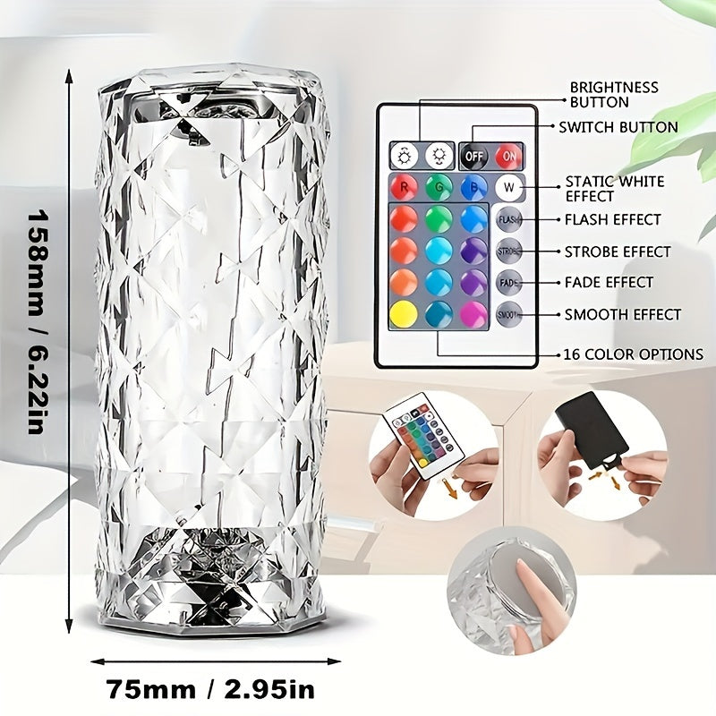 Crystal Lamp Touch Control Table Lamp